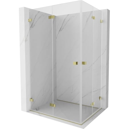Mexen Lunar-F Duo faltbare Duschkabine 95 x 75 cm, transparent, gold - 836-095L-075P-50-00