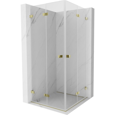 Mexen Lunar-F Duo faltbare Duschkabine 95 x 95 cm, transparent, gold - 836-095L-095P-50-00