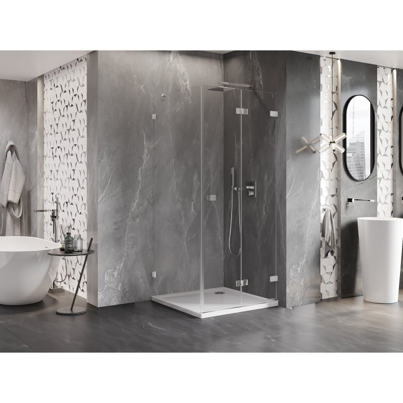 Mexen Lunar-F Duschkabine faltbar rechts 90 x 90 cm, transparent, chrom - 836-090-090-01-00-P