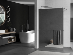 Mexen Kioto+ Duschwand mit Regal Walk-in 120 x 200 cm, Spiegel, Chrom - 800-120-121-01-50