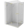Mexen Lunar-F Duo faltbare Duschkabine 95 x 90 cm, transparent, gebürstetes Gold - 836-095L-090P-55-00
