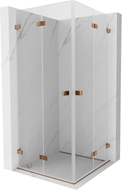 Mexen Lunar-F Duo faltbare Duschkabine 95 x 95 cm, transparent, Roségold - 836-095L-095P-60-00