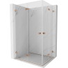 Mexen Lunar-F Duo faltbare Duschkabine 95 x 90 cm, transparent, gebürstetes Kupfer - 836-095L-090P-65-00