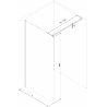 Mexen Kioto Duschwand Walk-in 120 x 200 cm, Grafit 8 mm, Roségold - 800-120-101-60-40