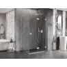 Mexen Lunar-F Duschkabine faltbar rechts 100 x 80 cm, transparent, weiß - 836-100-080-20-00-P