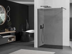 Mexen Kioto Duschwand Walk-in 120 x 200 cm, grafit 8 mm, schwarz - 800-120-101-70-40