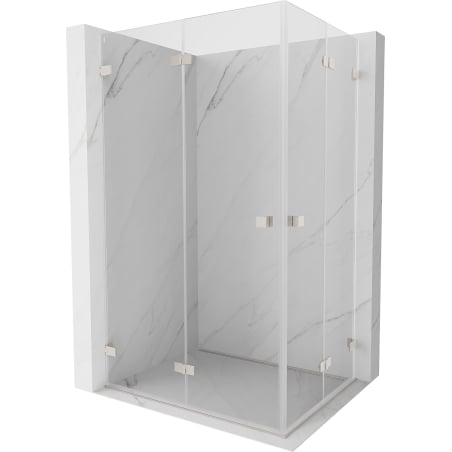 Mexen Lunar-F Duo Duschkabine klappbar 95 x 90 cm, transparent, gebürsteter Nickel - 836-095L-090P-97-00