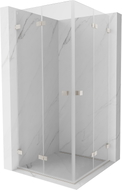 Mexen Lunar-F Duo faltbare Duschkabine 95 x 95 cm, transparent, gebürsteter Nickel - 836-095L-095P-97-00