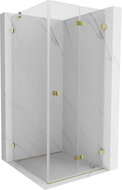 Mexen Lunar-F Duschkabine Faltbar Rechts 80 x 80 cm, Transparent, Gold - 836-080-080-50-00-P