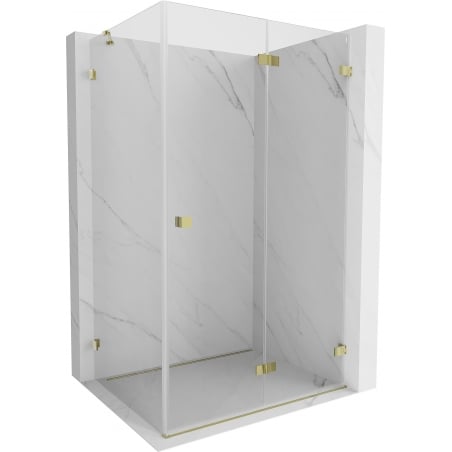 Mexen Lunar-F faltbare Duschkabine rechts 85 x 80 cm, transparent, gold - 836-085-080-50-00-P