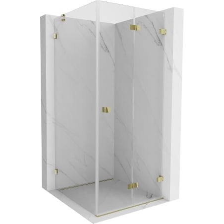 Mexen Lunar-F Duschkabine faltbar rechts 90 x 90 cm, transparent, gold - 836-090-090-50-00-P