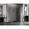 Mexen Lunar-F klappbare Duschkabine rechts 100 x 90 cm, transparent, gold - 836-100-090-50-00-P