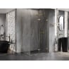 Mexen Lunar-F klappbare Duschkabine rechts 100 x 90 cm, transparent, gold - 836-100-090-50-00-P