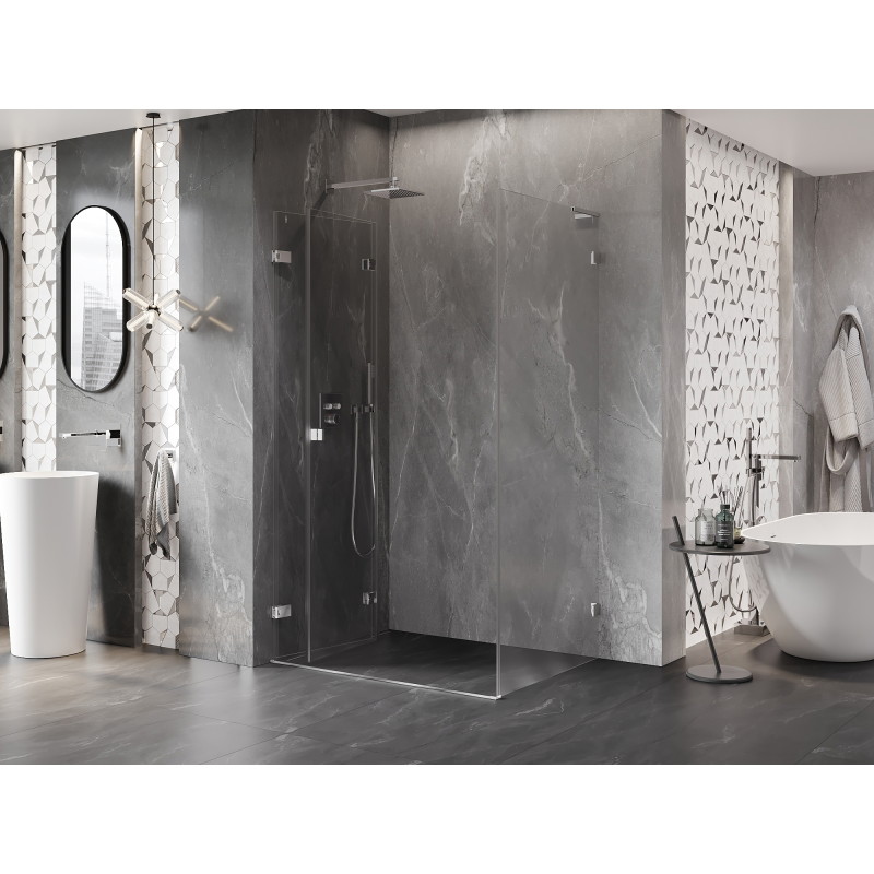 Mexen Lunar-F L klappbare Duschkabine links 95 x 80 cm, transparent, Chrom - 836L-095-080-01-00-L