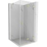 Mexen Lunar-F Faltbare Duschkabine rechts 80 x 80 cm, transparent, gebürstetes Gold - 836-080-080-55-00-P
