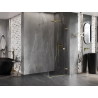 Mexen Lunar-F Faltbare Duschkabine rechts 80 x 80 cm, transparent, gebürstetes Gold - 836-080-080-55-00-P
