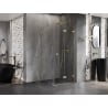 Mexen Lunar-F Faltbare Duschkabine rechts 80 x 80 cm, transparent, gebürstetes Gold - 836-080-080-55-00-P