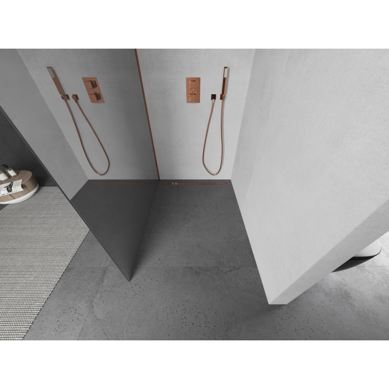 Mexen Kioto Walk-In Duschwand 70 x 200 cm, Spiegel 8 mm, Roségold - 800-070-101-60-50