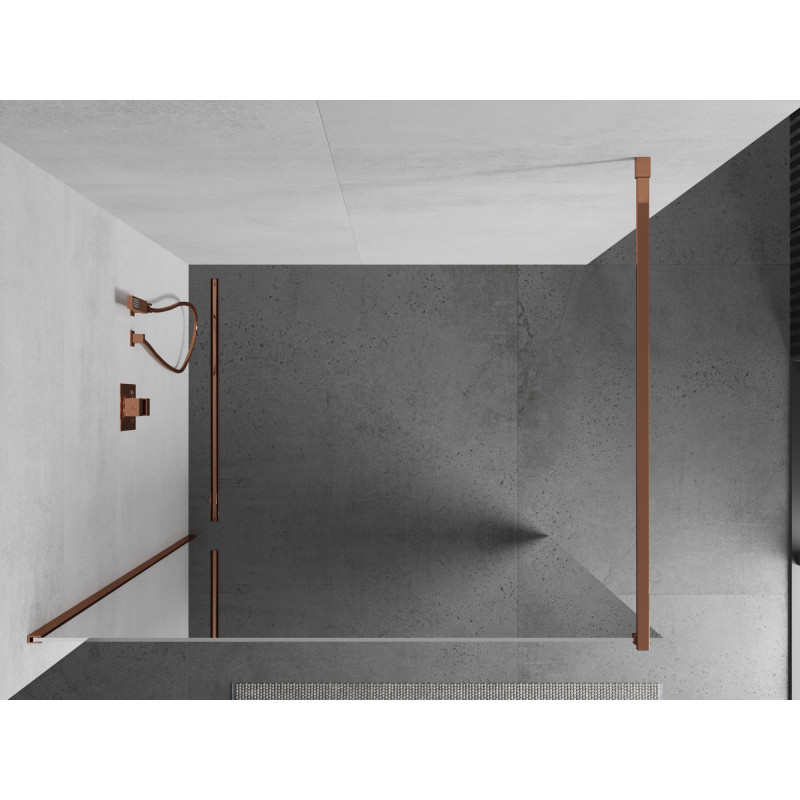 Mexen Kioto Walk-In Duschwand 70 x 200 cm, Spiegel 8 mm, Roségold - 800-070-101-60-50