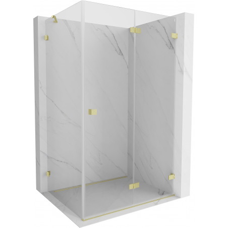 Mexen Lunar-F Faltduschkabine rechts 85 x 80 cm, transparent, gebürstetes Gold - 836-085-080-55-00-P