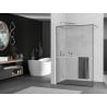 Mexen Kioto+ Duschwand mit Regal Walk-in 110 x 200 cm, schwarzer Rahmen, Chrom - 800-110-121-01-70