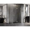 Mexen Lunar-F faltbare Duschkabine rechts 100 x 80 cm, transparent, gebürstetes Gold - 836-100-080-55-00-P