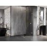 Mexen Lunar-F Duschkabine klappbar rechts 100 x 100 cm, transparent, gebürstetes Gold - 836-100-100-55-00-P