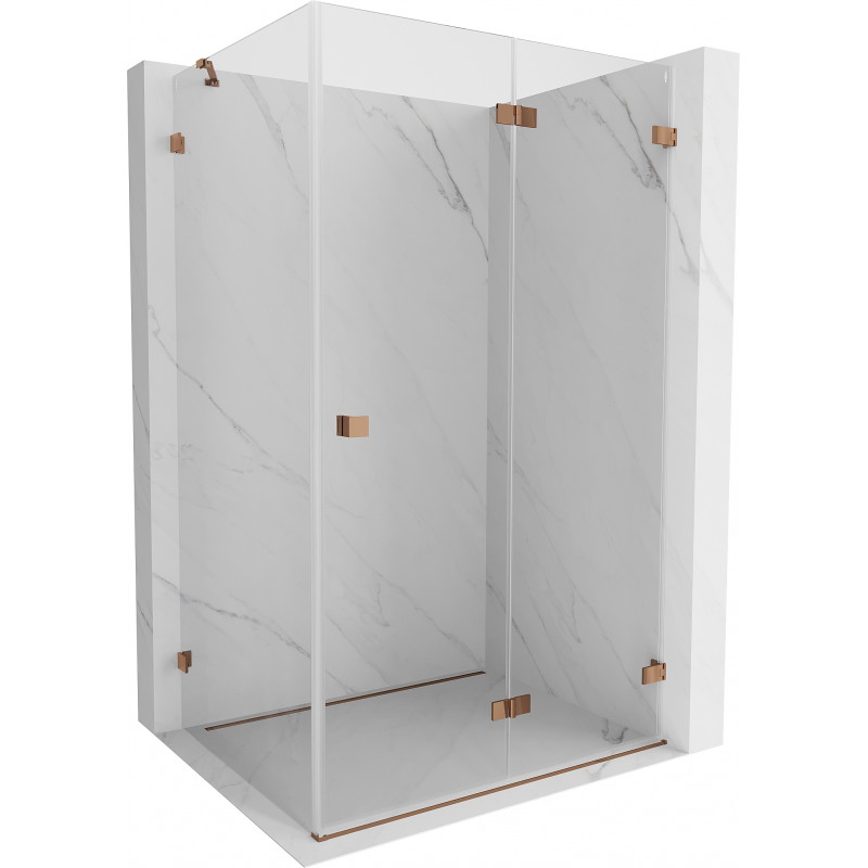 Mexen Lunar-F faltbare Duschkabine rechts 85 x 80 cm, transparent, Roségold- 836-085-080-60-00-P