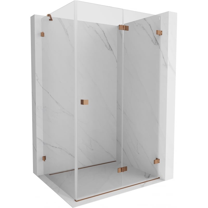Mexen Lunar-F faltbare Duschkabine rechts 95 x 80 cm, transparent, Roségold- 836-095-080-60-00-P