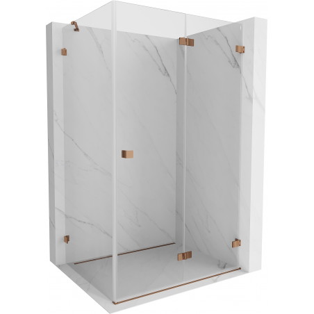 Mexen Lunar-F Duschkabine rechts faltbar 100 x 80 cm, transparent, Roségold- 836-100-080-60-00-P