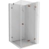 Mexen Lunar-F faltbare Duschkabine rechts 90 x 90 cm, transparent, Roségold- 836-090-090-60-00-P