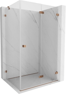 Mexen Lunar-F Duschkabine klappbar rechts 100 x 90 cm, transparent, Roségold- 836-100-090-60-00-P