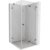 Mexen Lunar-F Faltdusche rechts 100 x 100 cm, transparent, Roségold- 836-100-100-60-00-P