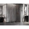 Mexen Lunar-F Faltdusche rechts 100 x 100 cm, transparent, Roségold- 836-100-100-60-00-P
