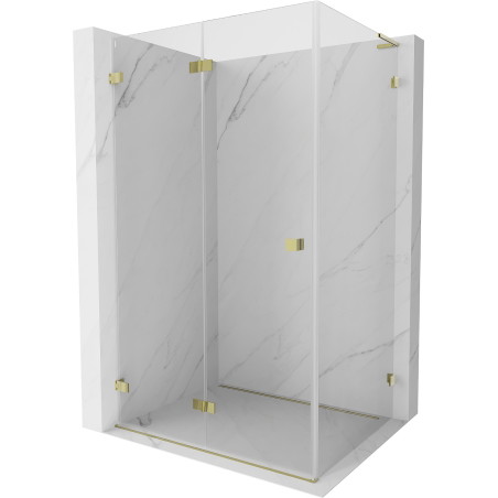 Mexen Lunar-F L Duschkabine faltbar links 85 x 80 cm, transparent, gold - 836L-085-080-50-00-L
