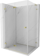 Mexen Lunar-F L klappbare Duschkabine links 90 x 80 cm, transparent, gold - 836L-090-080-50-00-L