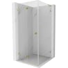 Mexen Lunar-F L Duschkabine faltbare links 90 x 90 cm, transparent, gold - 836L-090-090-50-00-L