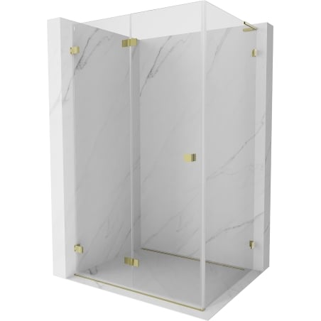 Mexen Lunar-F L faltbare Duschkabine links 100 x 90 cm, transparent, gold - 836L-100-090-50-00-L