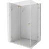Mexen Lunar-F L faltbare Duschkabine links 100 x 90 cm, transparent, gold - 836L-100-090-50-00-L
