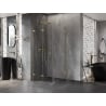 Mexen Lunar-F L faltbare Duschkabine links 100 x 100 cm, transparent, gold - 836L-100-100-50-00-L