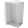 Mexen Lunar-F L Faltschiebedusche links 90 x 80 cm, transparent, gebürstetes Gold - 836L-090-080-55-00-L