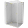 Mexen Lunar-F L klappbare Duschkabine links 95 x 80 cm, transparent, gebürstetes Gold - 836L-095-080-55-00-L