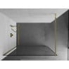Mexen Kioto Duschwand Walk-in 90 x 200 cm, schwarzer Rahmen 8 mm, gold - 800-090-101-50-70