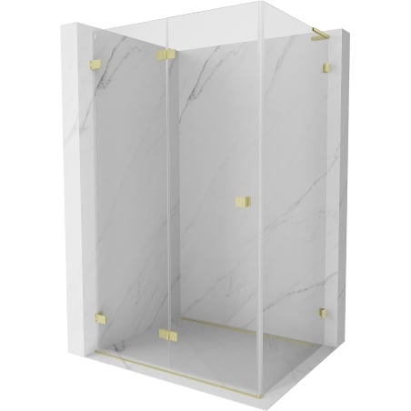 Mexen Lunar-F L klappbare Duschkabine links 100 x 80 cm, transparent, gold gebürstet - 836L-100-080-55-00-L