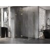 Mexen Lunar-F L faltbare Duschkabine links 95 x 90 cm, transparent, gebürstetes Gold - 836L-095-090-55-00-L