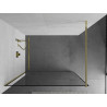 Mexen Kioto Duschwand Walk-in 110 x 200 cm, schwarzer Rahmen 8 mm, Gold - 800-110-101-50-70