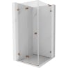 Mexen Lunar-F L faltbare Duschkabine links 80 x 80 cm, transparent, Roségold - 836L-080-080-60-00-L