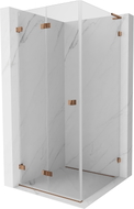 Mexen Lunar-F L faltbare Duschkabine links 80 x 80 cm, transparent, Roségold - 836L-080-080-60-00-L