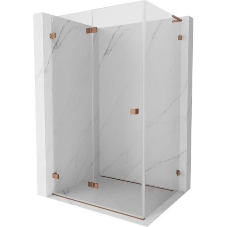 Mexen Lunar-F L klappbare Duschkabine links 85 x 80 cm, transparent, Roségold - 836L-085-080-60-00-L