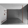 Mexen Kioto Duschwand Walk-in 50 x 200 cm, schwarzer Rahmen 8 mm, Roségold - 800-050-101-60-70